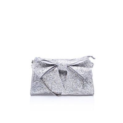 Silver 'Tutu' clutch bag